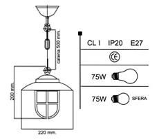 LAMPARA CRISTAL TRANSPARENTE 2060/BCRT