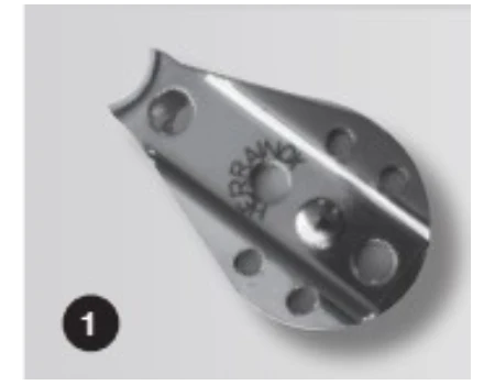 Polea para cable con roldana de aluminio de 3 mm.