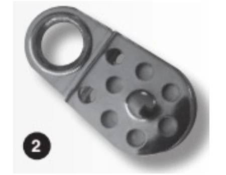 Polea para cable con roldana de aluminio de 4mm.