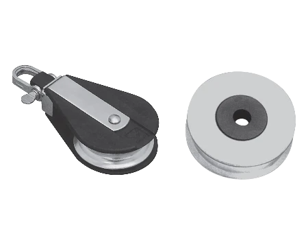 Polea giratoria para cable 4mm con roldana de aluminio