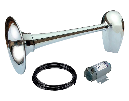 Bocina electroneumática de latón cromado 12 v para eslora 12 a 20 m