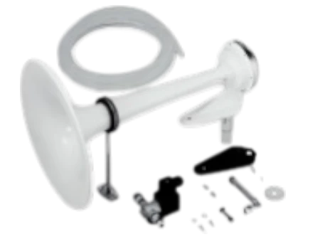 Bocina electroneumática barnizada blanca 12 v para eslora 20 a 75 m