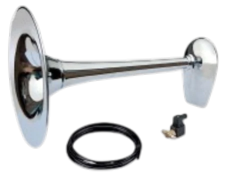 Bocina electroneumática de latón cromado 12 v para eslora 20 a 75 m