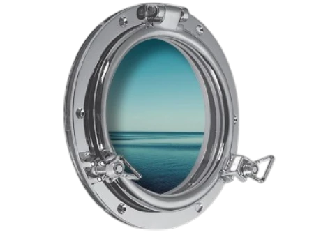 Ojo de buey redondo cromado Ø 155mm