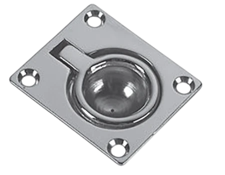 Tirador rectangular latón cromado 45 x 39mm