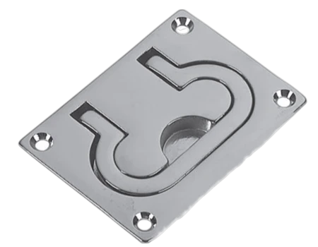 Tirador rectangular latón pulido 75 x 55 x 11
